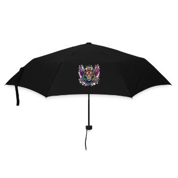 Tiger Coat of Arms Portrait Colorful - Umbrella (small) - black - Front