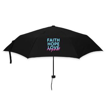Glaube Hoffnung Liebe - Wiederholen - Regenschirm (klein) - Schwarz - Vorne