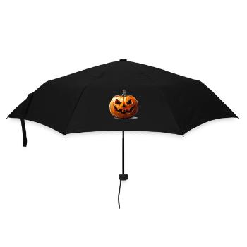 Geschnitzte Kürbis-Fratzen ist ein Halloween-Deko - Regenschirm (klein) - Schwarz - Vorne