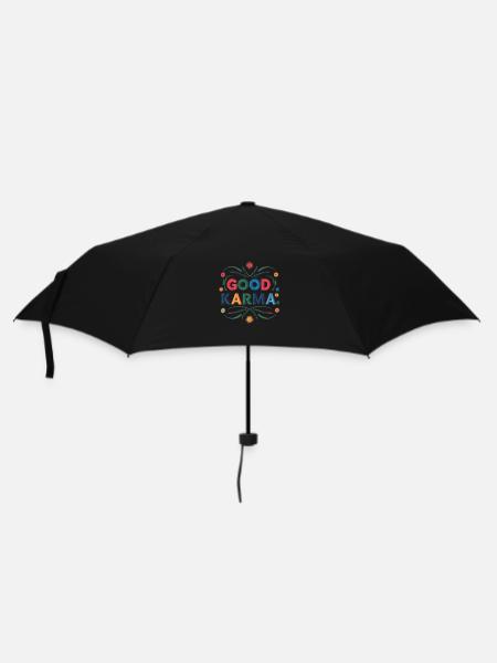 Gutes Karma - Regenschirm (klein) - Schwarz
