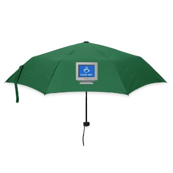 CRT Design - Tapete "Bitte warten" - Regenschirm (klein) - Flaschengrün - Vorne