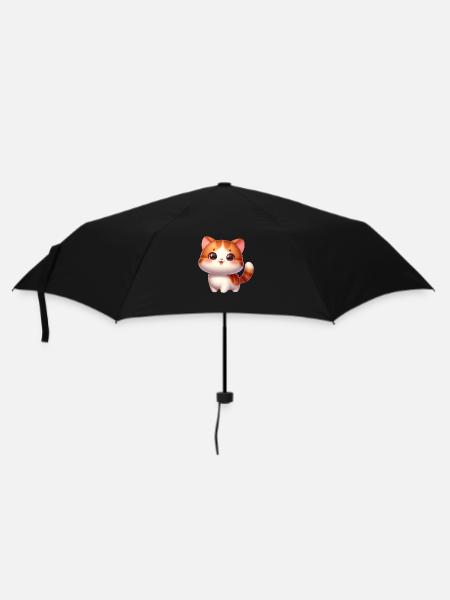 Cat / Katze - Regenschirm (klein) - Schwarz
