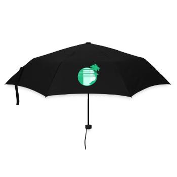 Palm Trees Island Trees Beach Strip Sea Travel Round - Umbrella (small) - black - Front