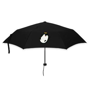 fröhlicher Pinguin mit einer goldenen Krone - Regenschirm (klein) - Schwarz - Vorne