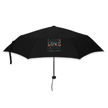xoxo love you amore Blumen Frauen Valentinstag 14 - Regenschirm (klein) - Schwarz - Vorne
