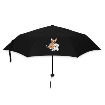 2 dogs team two friends crew happy brothers - Umbrella (small) - black - Front