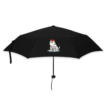 Dalmatiner Kostüm Hundebesitzer Fasching - Regenschirm (klein) - Schwarz - Vorne