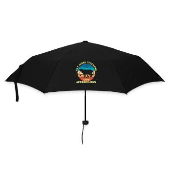 Eat More Chicken Retro Cow Day, Farm, Kuhlie - Umbrella (small) - black - Front