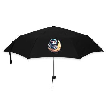 Süsse Astronauten Katze auf dem Mond - Regenschirm (klein) - Schwarz - Vorne