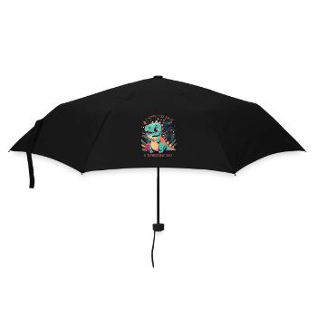 Ich hoffe, du hast einen wilden Tagesdinosaurier - Regenschirm (klein) - Schwarz - Vorne