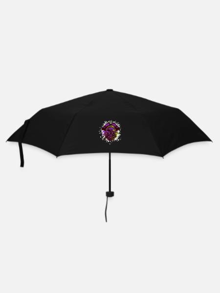 Pirat Totenkopf Kapitän - Regenschirm (klein) - Schwarz