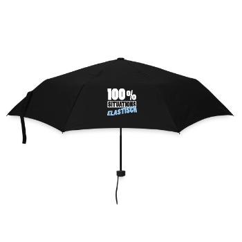 100% Situationselastisch - Partyspruch - Regenschirm (klein) - Schwarz - Vorne