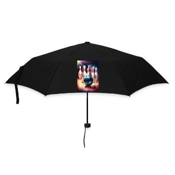 Tolles Bowling Vatertagsgeschenk - Regenschirm (klein) - Schwarz - Vorne