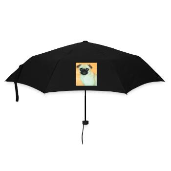 Cute pug with expressive view - Umbrella (small) - black - Front