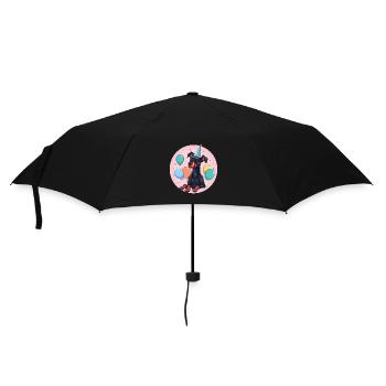 Doberman Dog Birthday Baby - Umbrella (small) - black - Front