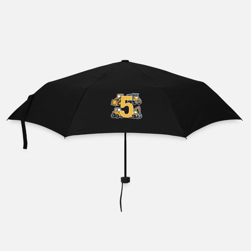 Construction site - 5 years - 5th birthday - Umbrella (small) - black