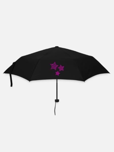 STERN. STERNE. STERN. STERNE. FEST. JAHRESTAG - Regenschirm (klein) - Schwarz