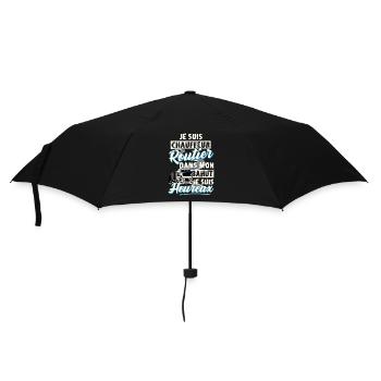 Cadeau routier humour camion chauffeur poids lourd - Parapluie standard - noir - Devant