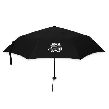 Traktor Linienzeichnung Vintage - Regenschirm (klein) - Schwarz - Vorne