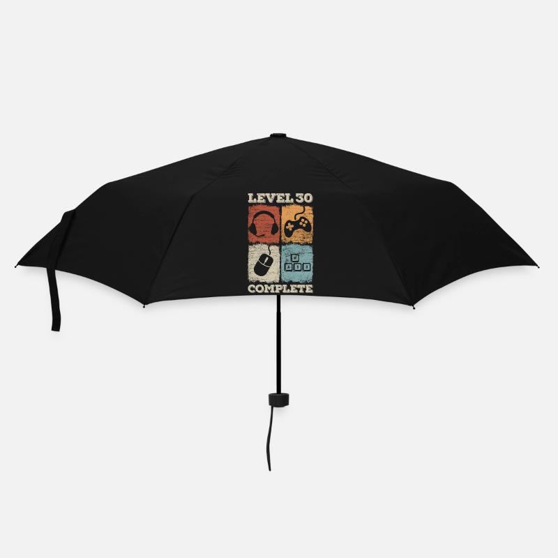 30. Geburtstag Level Complete Gaming - Regenschirm (klein) - Schwarz