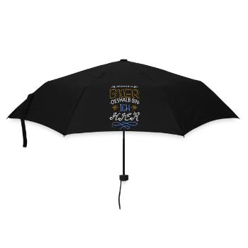 malz feiern trinken haustier kneipensport cool - Regenschirm (klein) - Schwarz - Vorne