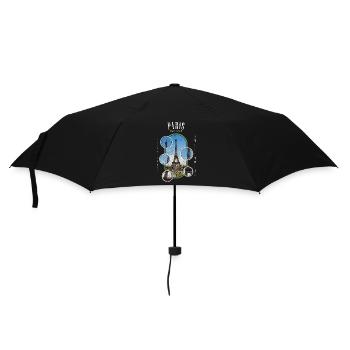 Paris France City Skyline Home Love - Umbrella (small) - black - Front