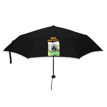 Bike True Love Camping - Regenschirm (klein) - Schwarz - Vorne