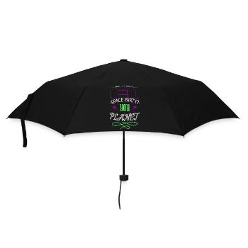 happy believe space ship funny quote funny - Umbrella (small) - black - Front