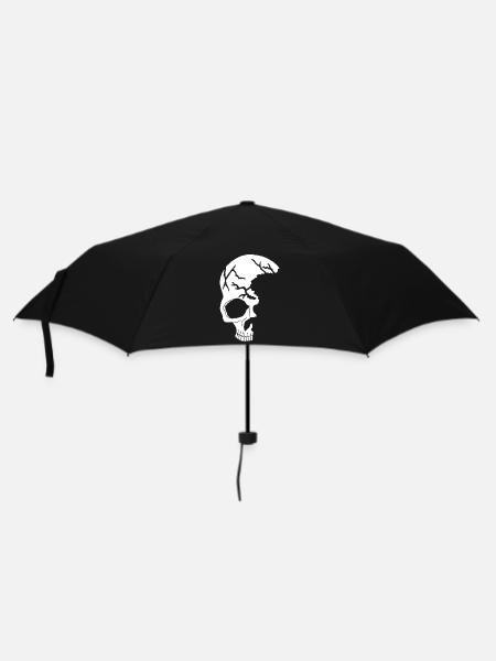 Demi-crâne blanc - Parapluie standard - noir