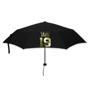 19 Zahl Krone - Regenschirm (klein) - Schwarz - Vorne