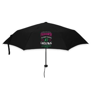Dinosaurs Computer Bodybuilder Dinosaur Tshirt - Umbrella (small) - black - Front