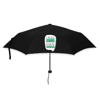 present cat caffeine office geek black - Umbrella (small) - black - Front