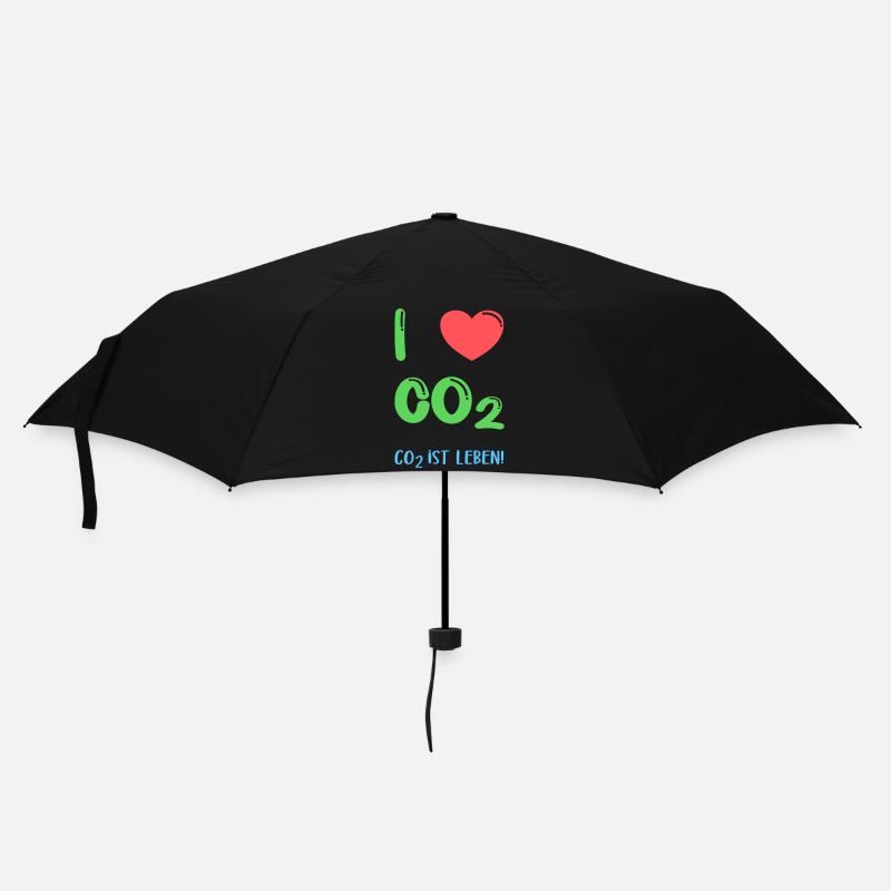 I Love Co2 - Regenschirm (klein) - Schwarz