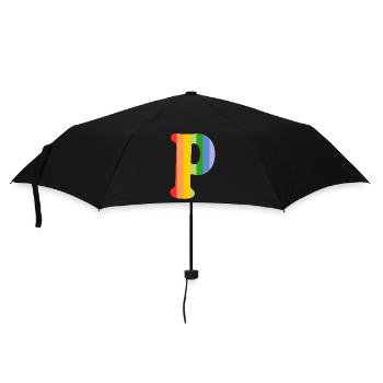 Letter P Rainbow - Umbrella (small) - black - Front
