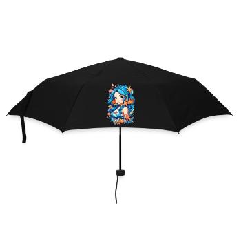 Blue Hair Mermaid - Regenschirm (klein) - Schwarz - Vorne