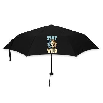 Löwe / Stay wild / Tier / Sternezeichen / Dominaz - Regenschirm (klein) - Schwarz - Vorne