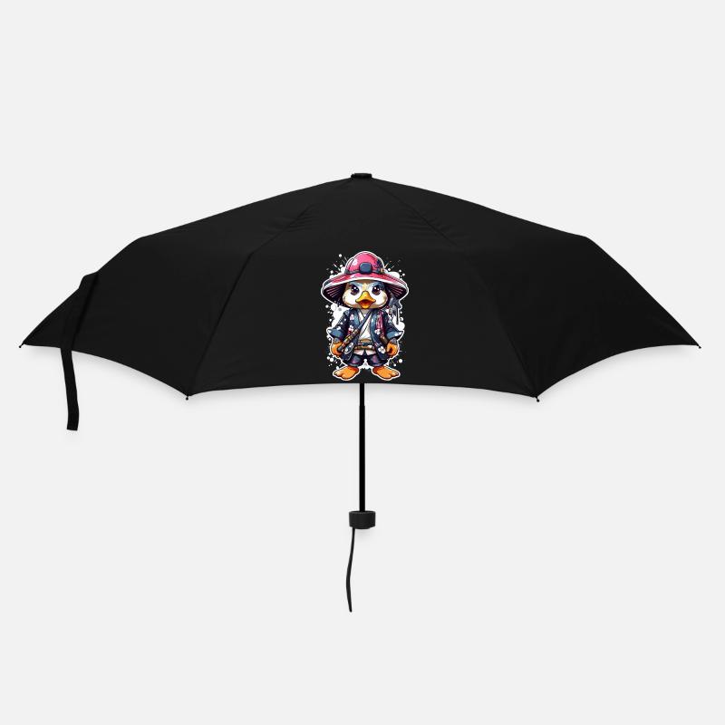 Quack-tastic Samurai Adventures: Cute Samurai Duck - Parapluie standard - noir