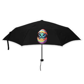 Colorful Alien Easter Egg Hatching Design - Umbrella (small) - black - Front