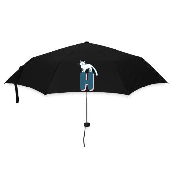 Cat Letter H - Umbrella (small) - black - Front