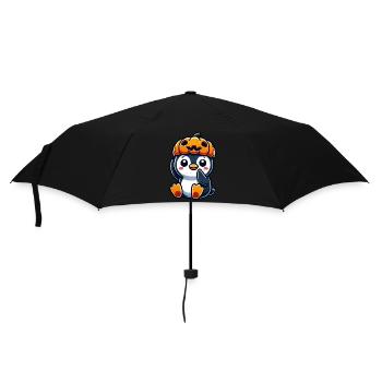Cute Halloween Penguin Pumpkin Cartoon October - Umbrella (small) - black - Front