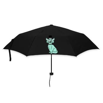 Sir Cat Gentleman Chapeau haut de forme Monocle Rich Gentleman - Parapluie standard - noir - Devant