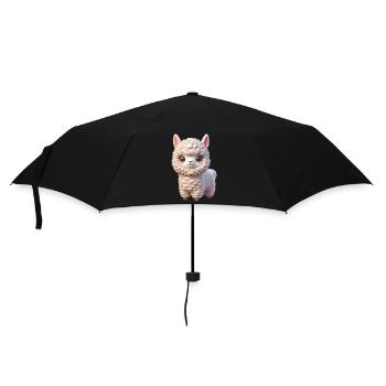 Alpaka 3 - Regenschirm (klein) - Schwarz - Vorne