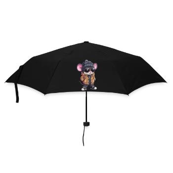 Maus Winter - Regenschirm (klein) - Schwarz - Vorne