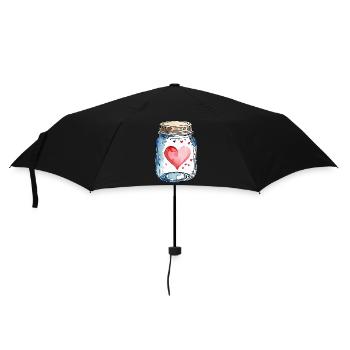 Glass Full of Love Hearts Watercolors - Umbrella (small) - black - Front