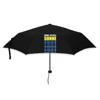 Sonne, Photovoltaik, Solarzelle, Sommerfans, Strom - Regenschirm (klein) - Schwarz - Vorne