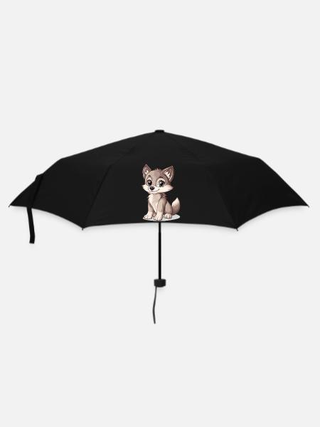 little cute wolf - Umbrella (small) - black