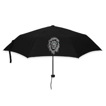 Majestätischer Löwenkopf mit blauen Augen - Regenschirm (klein) - Schwarz - Vorne