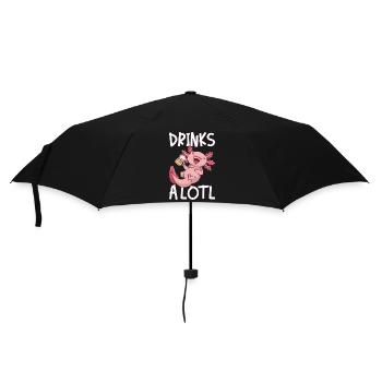 Drinks A Lotl Axolotl Drinks Beer - Umbrella (small) - black - Front