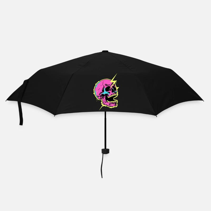 Neon Skull Lightning Burst - Umbrella (small) - black