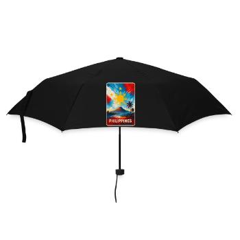 Philippinen Flaggen Design - Regenschirm (klein) - Schwarz - Vorne